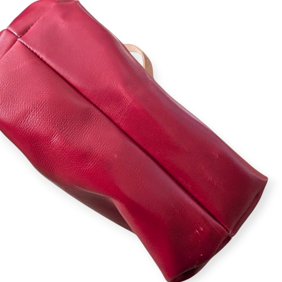 Fleabags Tote Bag with Leather Handles Red and White Handmade in Brooklyn Rare - Picture 6 of 10